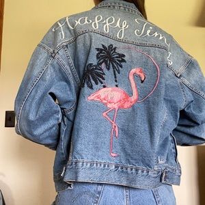 Pull&Bear embroidered denim jacket